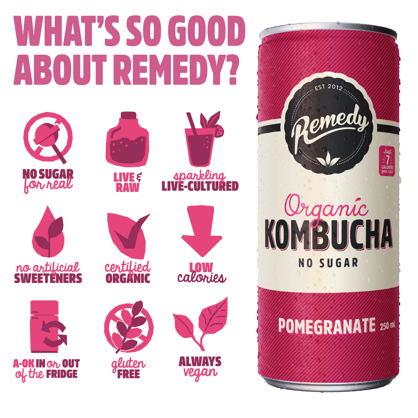 Remedy Kombucha Pomegranate