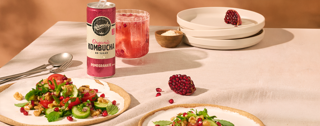 Remedy Kombucha Pomegranate with Salad