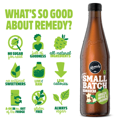 Remedy Kombucha Small Batch Green Apple & Jasmine