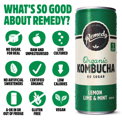 Remedy Kombucha Lemon Lime & Mint