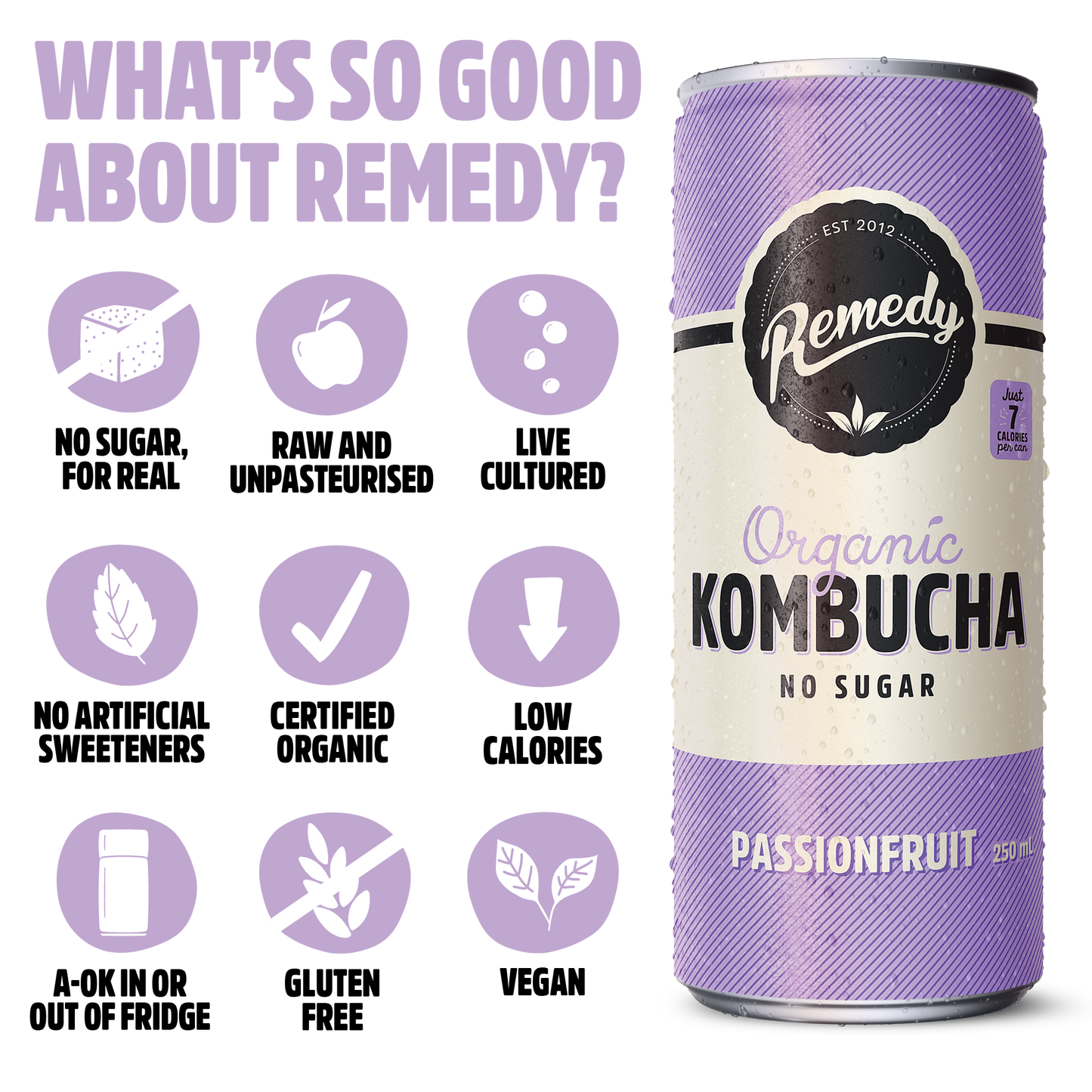Remedy Kombucha Passionfruit