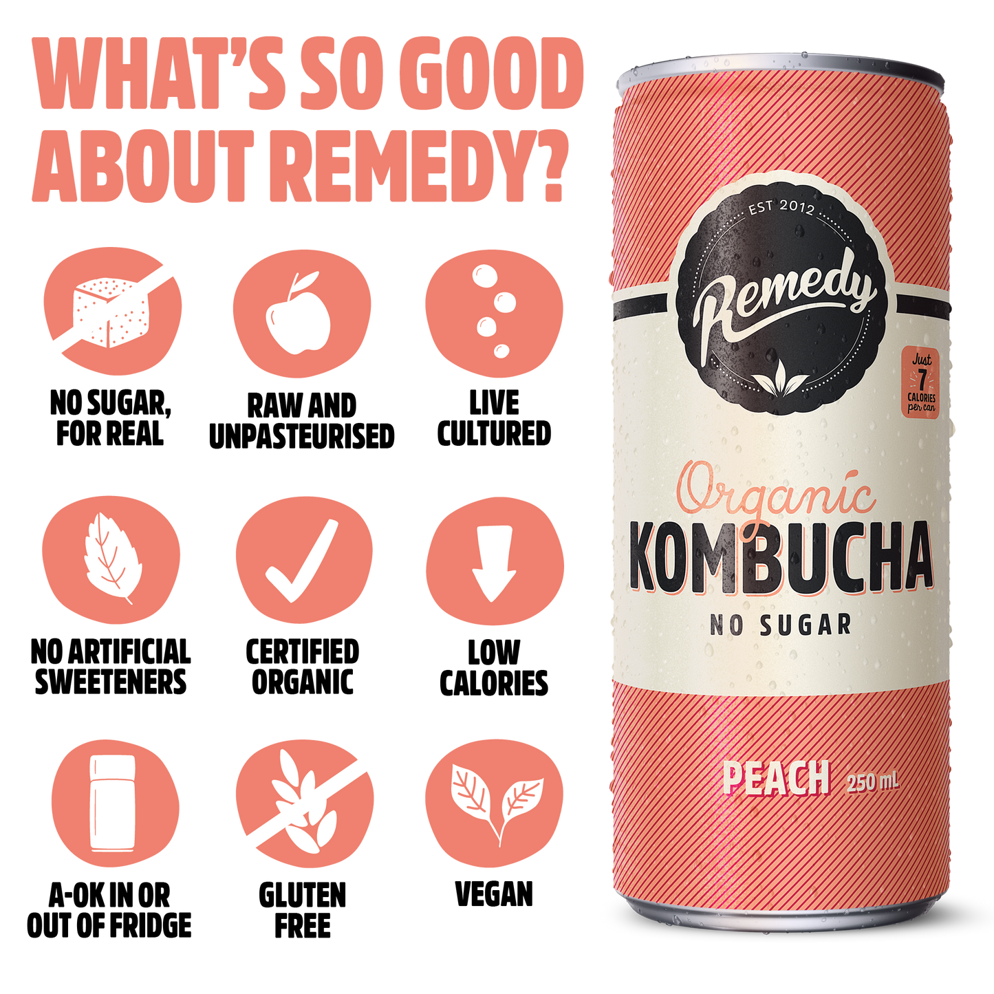 Remedy Kombucha Peach