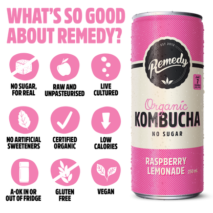 Remedy Kombucha Raspberry Lemonade