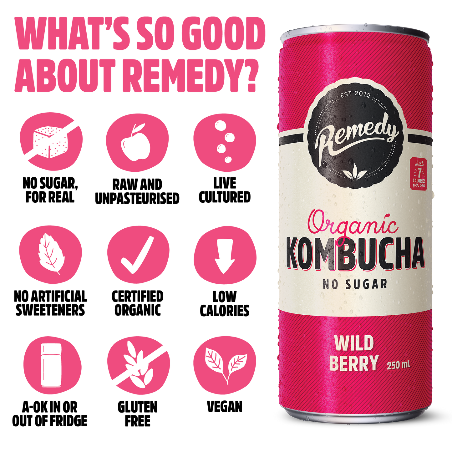 Remedy Kombucha Wild Berry